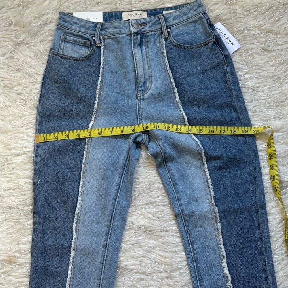 PacSun Two Panel Contrast Blue MOM Jeans Size 26 - Picture 15 of 16